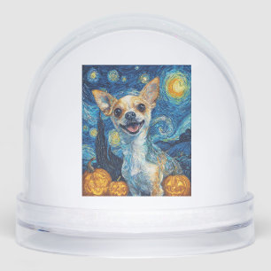 smiling chihuahua dog starry night by Van Gogh fin Snowglobe