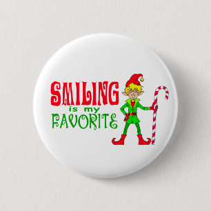 Smiling Christmas Elf 2 Inch Round Button