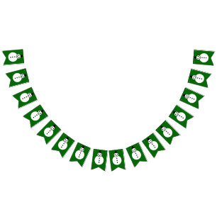 Smiling Christmas Snowman Bunting Flags