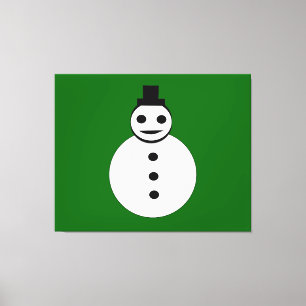 Smiling Christmas Snowman Canvas Print