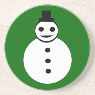 Smiling Christmas Snowman Coasters