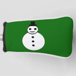 Smiling Christmas Snowman Golf Putter Cover