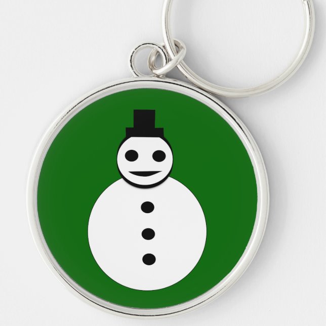 Smiling Christmas Snowman Keychain (Front)