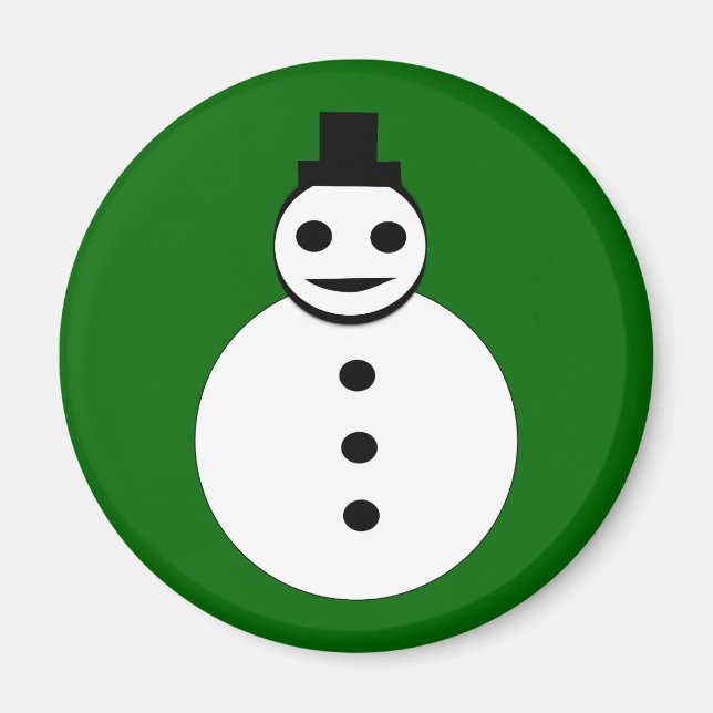 Smiling Christmas Snowman Magnet (Front)