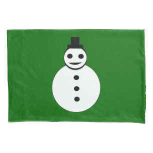 Smiling Christmas Snowman Pillowcase