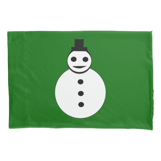Smiling Christmas Snowman Pillowcase (Front)