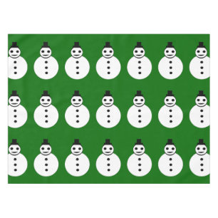 Smiling Christmas Snowman Tablecloth