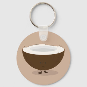 Smiling coconut keychain