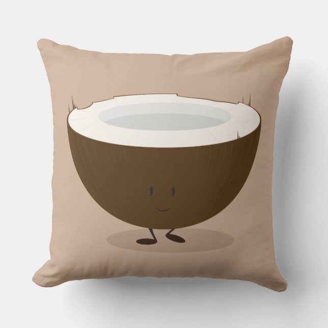 Smiling coconut | Throw Pillow (Front)