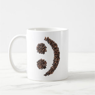 Smiling Coffee Bean Emoji Face Texter Mug