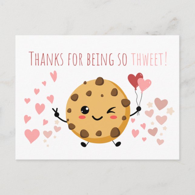 Smiling Cookie Teacher Thank You Card – Thank You (Front)