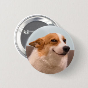Smiling Corgi Meme Pin Button