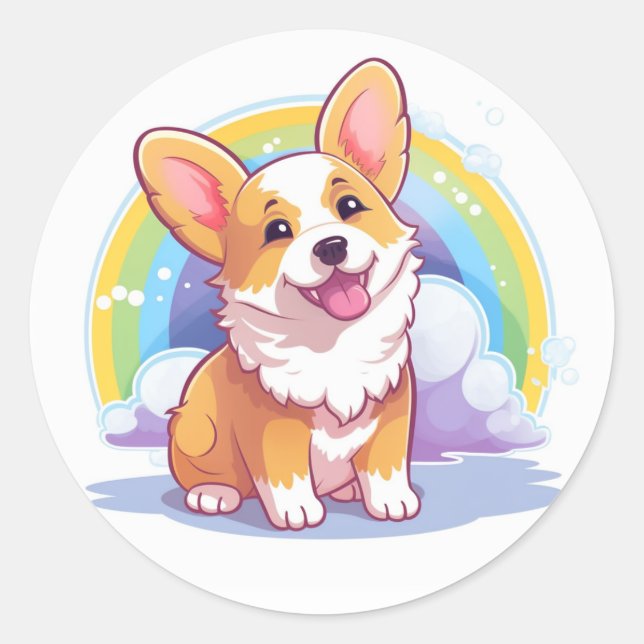 Smiling Corgi Sticker (Front)
