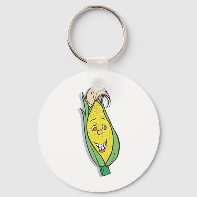smiling corn character keychain (Front)