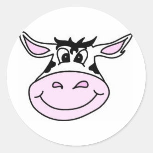 Smiling Cow Classic Round Sticker
