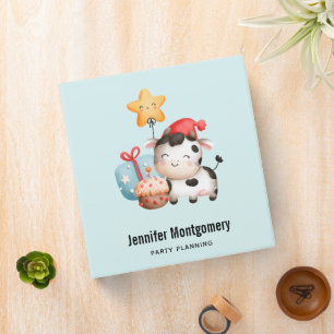 Smiling Cow Cute Adorable Birthday Party Planning Binder