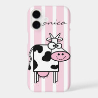 Smiling Cow Girly Animal Print Monogrammed