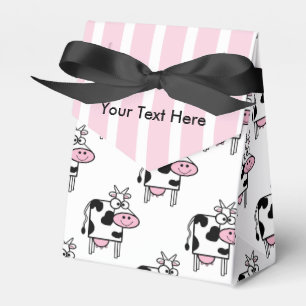 Smiling Cow Girly Animal Print Personalized Favor Box