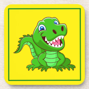 Smiling Crocodile Cartoon-64836 Coaster