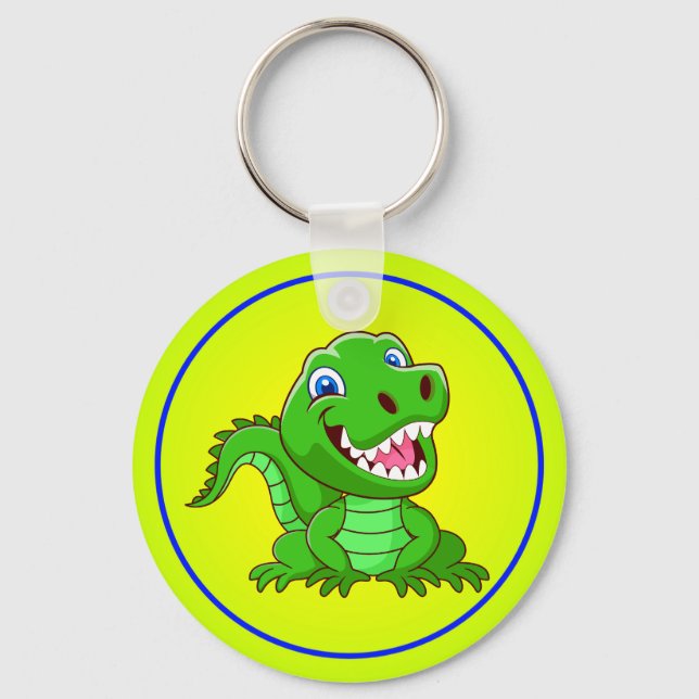 Smiling Crocodile Cartoon-64836 Keychain (Front)