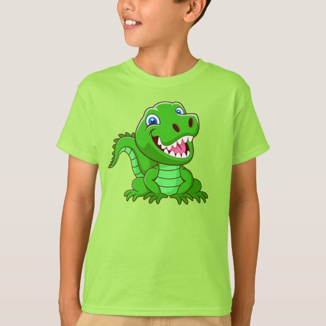 Smiling Crocodile Cartoon  T-Shirt (Front)