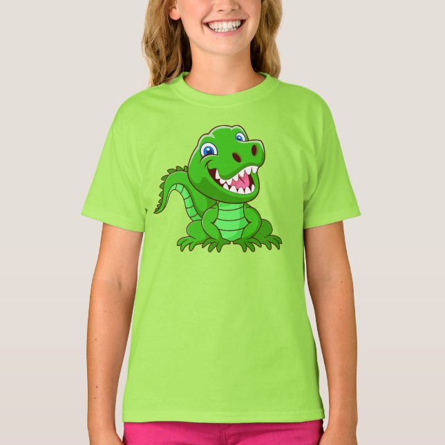 Smiling Crocodile Cartoon  T-Shirt (Front)
