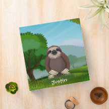 Smiling Cute Sloth Monogrammed