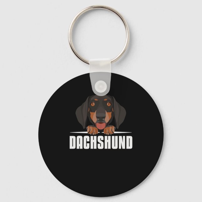 Smiling Dachshund Keychain (Front)