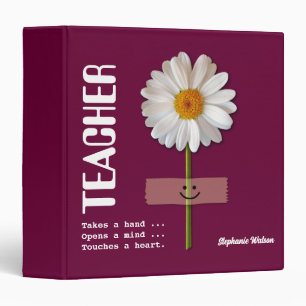 Smiling Daisy Custom Gift Binder for Teacher