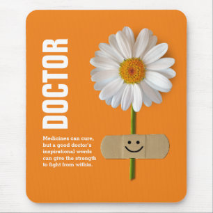 Smiling Daisy Design Gift Mousepads for Doctors