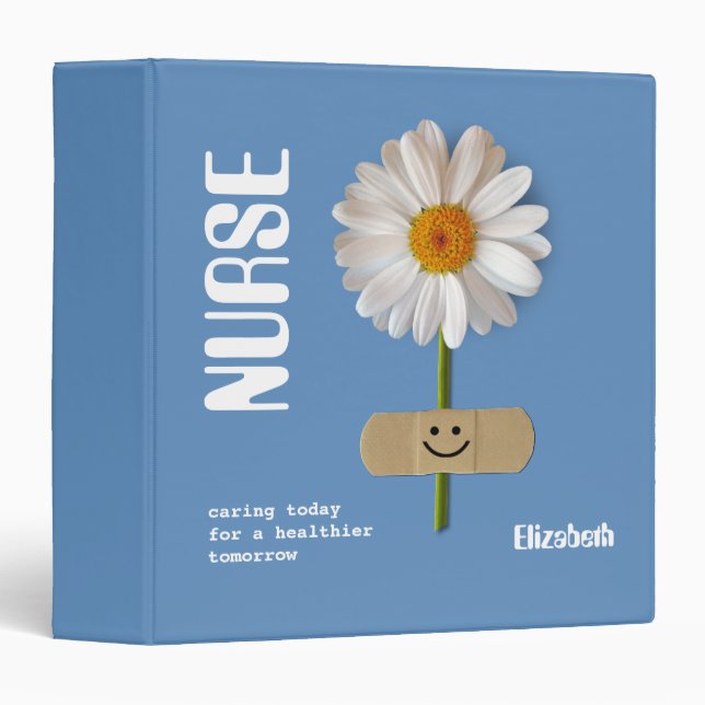 Smiling Daisy Nurse Appreciation Custom Gift  Binder (Front/Spine)