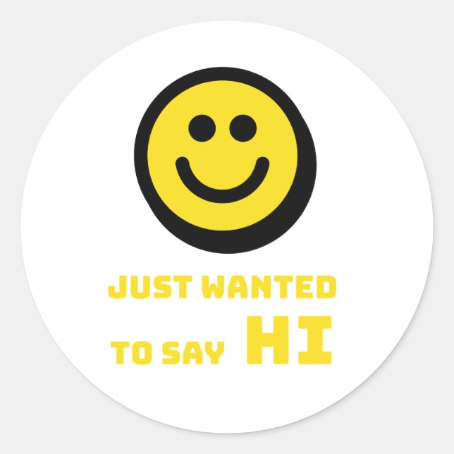 Smiling design classic round sticker (Front)