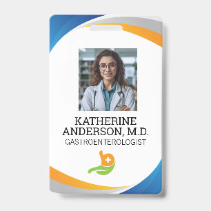 Smiling Doctor   Gastroenterologist Logo Badge