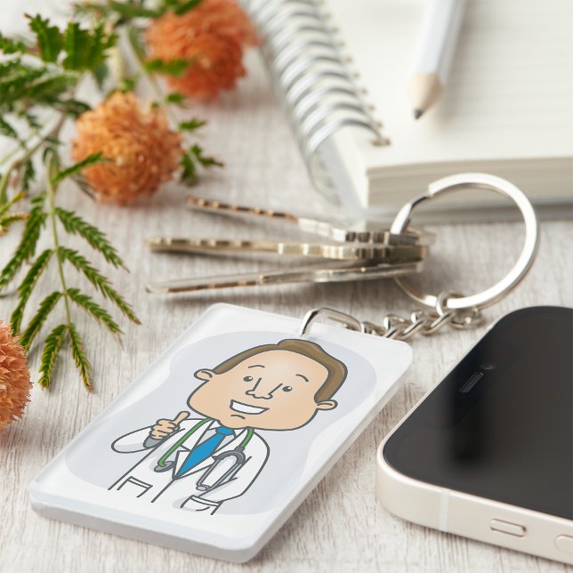Smiling Doctor Giving Thumbs Up with Stethoscope  Keychain (Creator Uploaded)