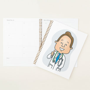 Smiling Doctor Giving Thumbs Up with Stethoscope  Planner