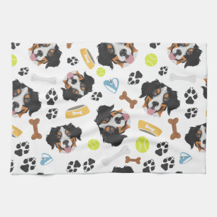 Smiling Dog Bernese Mountain Dog Kitchen Towel