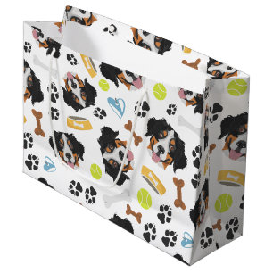 Smiling Dog Bernese Mountain Dog Large Gift Bag