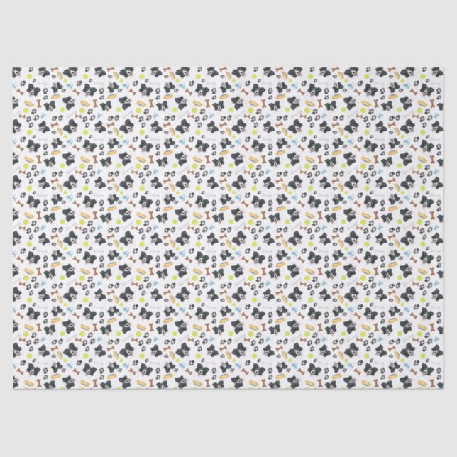 Smiling Dog Border Collie Tissue Paper (Front)