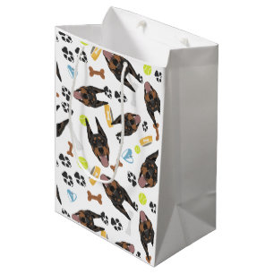Smiling Dog Doberman Medium Gift Bag
