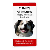 Smiling Dog Doggie Treats Kitchen Label Sticker