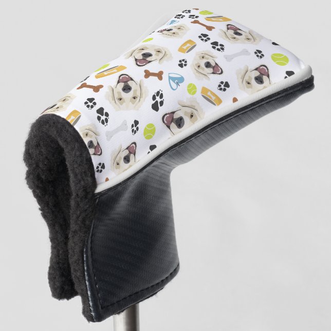 Smiling Dog Golden Retriever Golf Head Cover (3/4 Front)