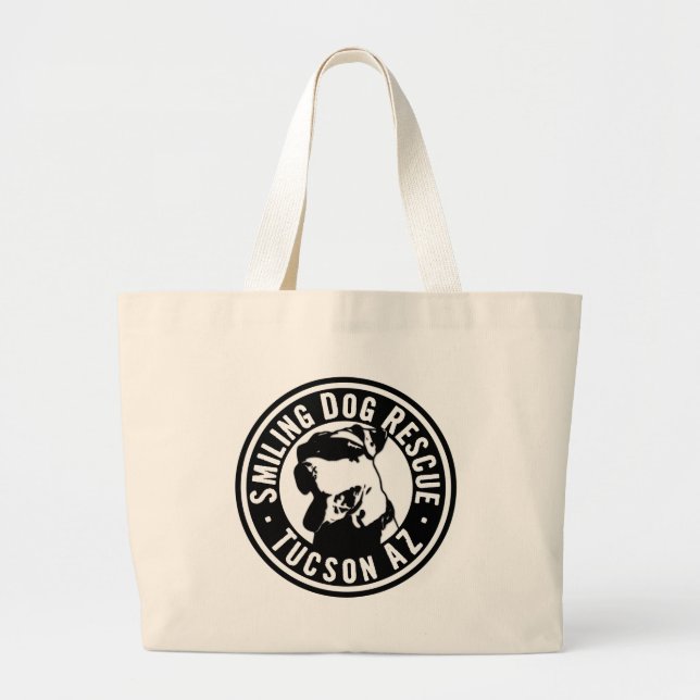 Smiling Dog Rescue Large Tote Bag (Front)