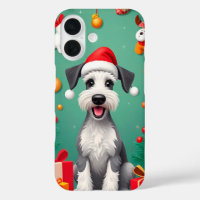 Smiling Dog with Santa Hat