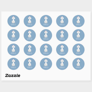 Smiling Dogs White Poodle Classic Round Sticker