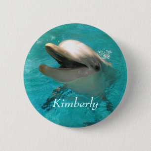 Smiling Dolphin 2 Inch Round Button