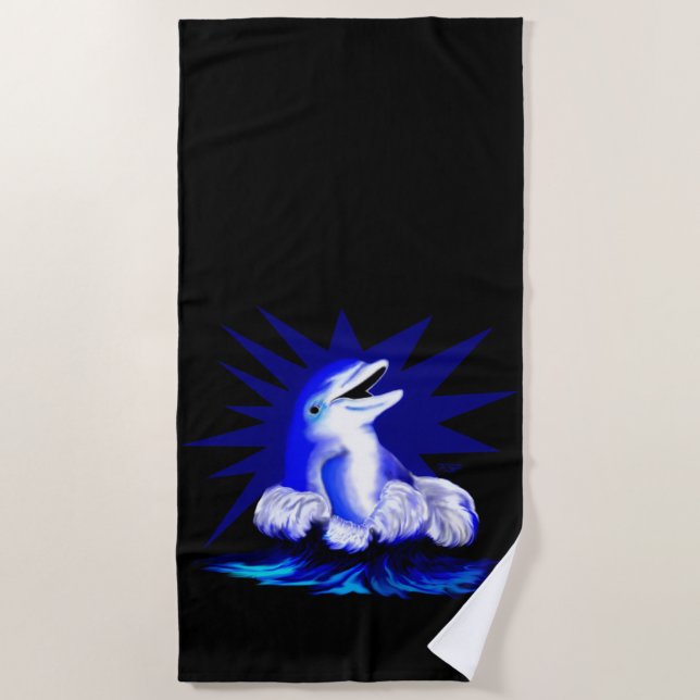 Smiling Dolphin Beach Towel (Front)