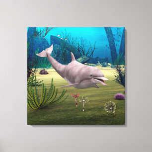 Smiling Dolphin Canvas Print