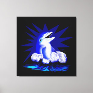 Smiling Dolphin Canvas Print