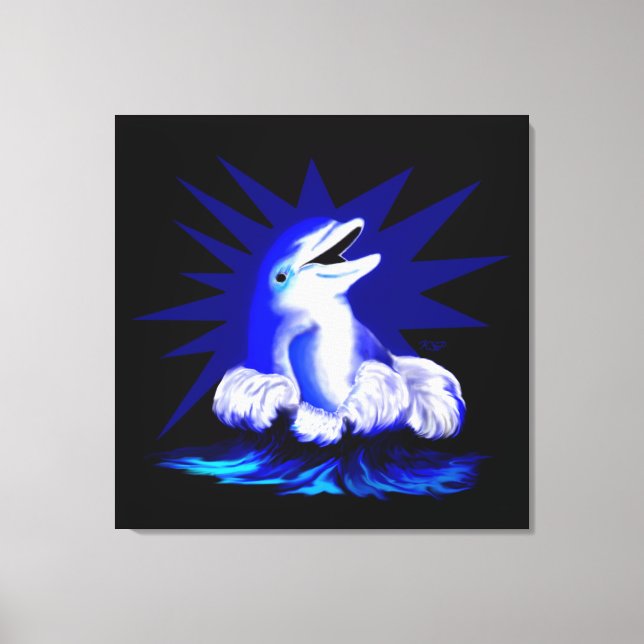 Smiling Dolphin Canvas Print (Front)