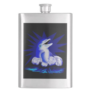 Smiling Dolphin Hip Flask